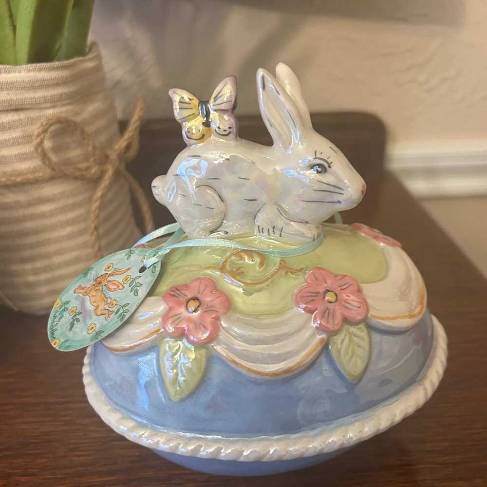 Blue Sky Easter Rabbit Bowl